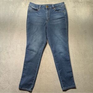 Seven7 High Rise Skinny Jeans Womens 14 Spark Wash Stretch Denim Blue